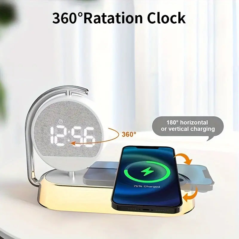 Fantasy Tropical Night Light & Wireless Charger Stand with Digital Alarm Clock-2